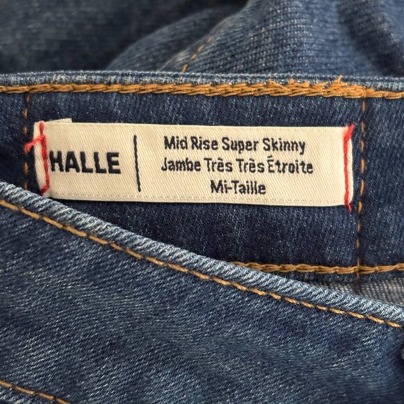 TRUE RELIGION Halle Mid Rise Super Skinny Jeans  Frayed hem Zip cuffs Crop SZ 28 - Picture 8 of 12